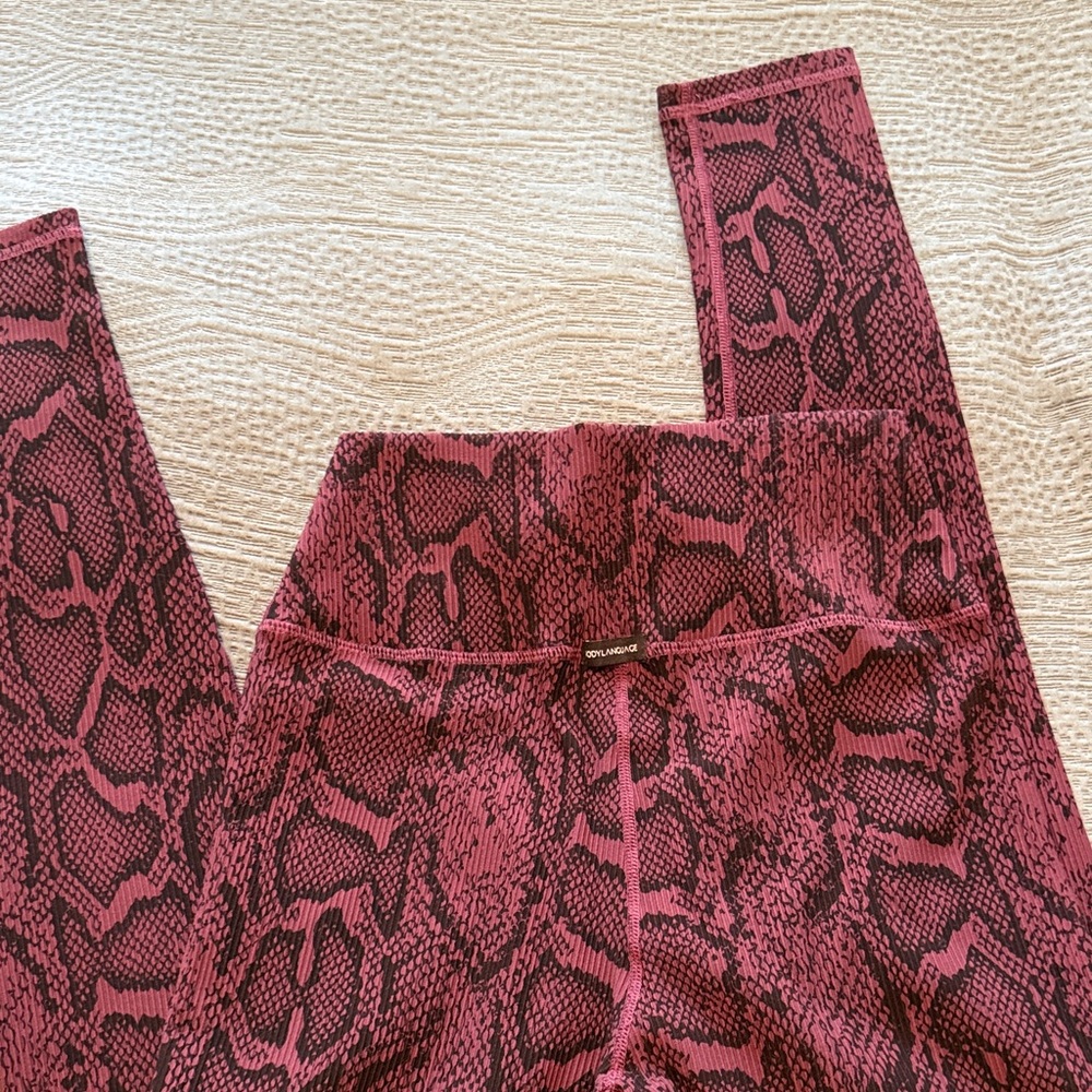 Pink Snake Print Leggings